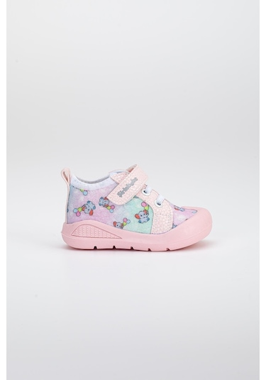 Şirinbebe Şiringenç Keten Pudra Kız İlkadım Bebek Çocuk Ayakkabısı-2893-pudra Pudra