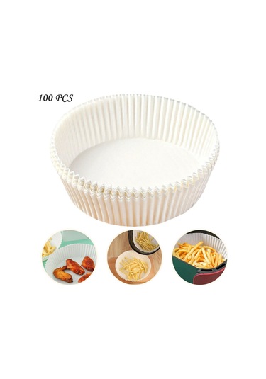 Alibee 100 Adet Yui/xiaomi/philips/kumtel Uyumlu Hava Fritöz Pişirme Kağıdı-beyaz