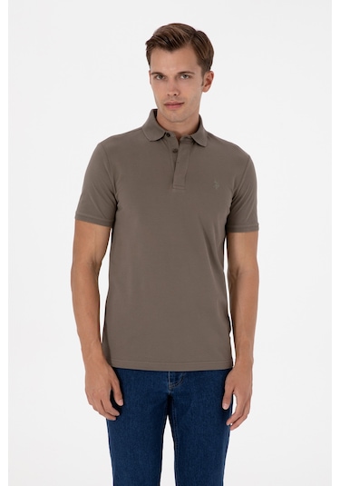 U.s. Polo Assn. Erkek Vizon Tişört Basic 50306015-vr052 Vizon