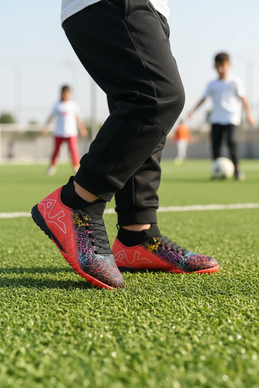 Siyah Fuşya Bilekten Çoraplı Erkek Çocuk Halı Saha Ayakkabısı Fh-252-153 F Siyah-fuşya