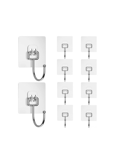 Honmex 7x7cm Süper Güçlü Akrilik Zımba - Yerleştirme Olmadan 44 Lbs Taşıyor, Rustsuz, Banyo/mutfak Uygun 20 Adet Şeffaf