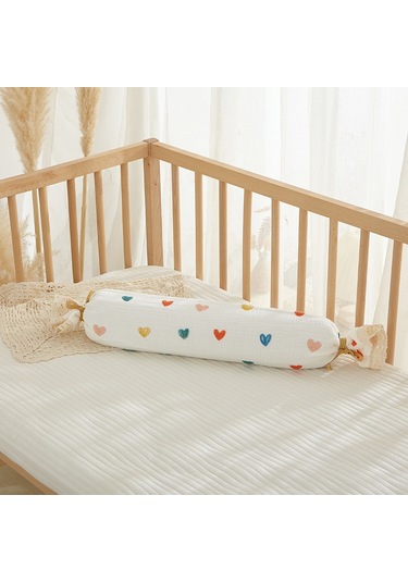 Şeker Silindir Yastık Bebek Boyun Yastığı Yumuşak Ve Güvenli No.47 Ekru