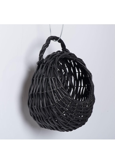 Suntek Magideal Hasır Asılı Çiçek Sepeti Duvar Ekici Çim Yard Siyah