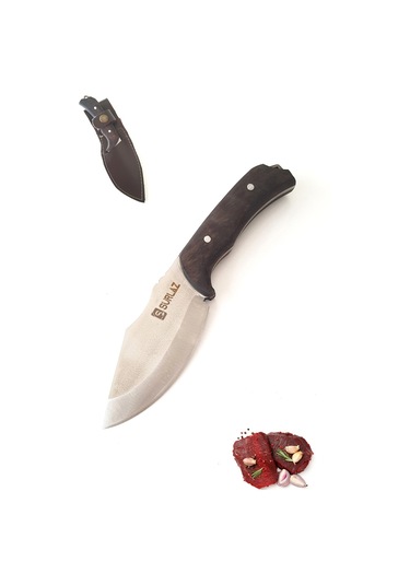 Kampçı Bıçağı Outdoor Bıçak 21 cm Kılıflı Bıçak Kahverengi