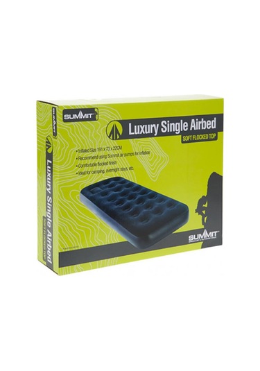 Summit Flocked Airbad 1 Kişilik Konforlu Şişme Yatak Mavi 191 x 73 x 22 CM Mavi