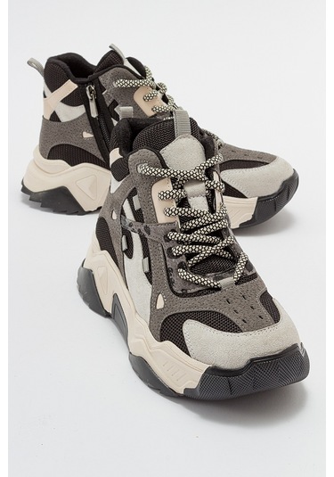Luvishoes Lowel Buz Siyah Kadın Spor Bot Buz Gri - Siyah