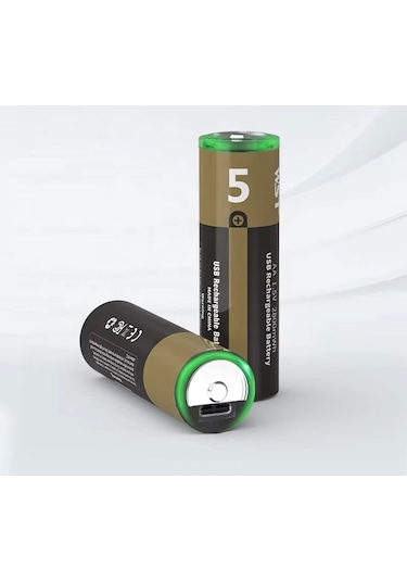 Usb Type-c Girişli Şarjlı Aa Lityum Pil 1.5v Sabit Çıkış 3200mwh 10'lu Paket