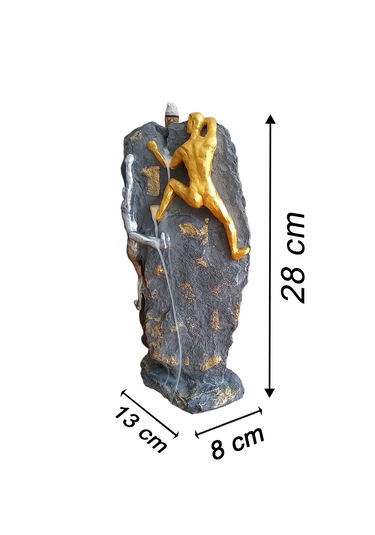 Dağcı Tırmanan Adamlar Biblosu Geri Akış Tütsülük Gold & Gümüş