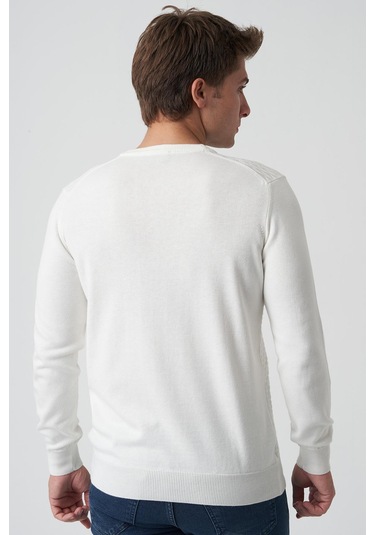 White Stone Alcácer Do Sal 4035 0 Yaka Pamuklu Triko Ekru Ekru