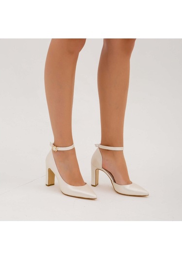 Tamer Tanca Kadın Vegan Beyaz Sedef Topuklu & Stiletto Ayakkabı 22 319 Bn Ayk Beyaz Sedef Beyaz