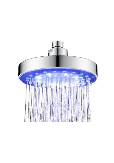 Xindoker 6 İnç Dairesel Led Duş Başlığı - Su Akışı İle Çalışır, 3 Renk Sıcaklık Algılama, Yüksek Basınçlı, Anti-tıkanıklık, Abs Malzeme 20mm Dahili Vida, Bağlantı Borusu Hariç Diğer