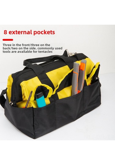 Dofolink 17" Sarı Kalın Su Geçirmez Kumaş Elektrikçi Tamirat Çanta - Dayanıklı Kumaş, Büyük Kapasite, El Taşıma Askı Yok