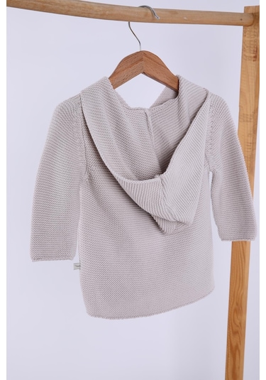 Babyhola %100 Organik Triko Kız Erkek Bebek Çocuk Kapüşonlu Hırka 6000 001