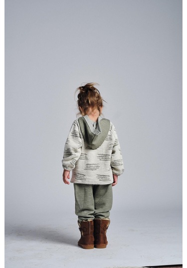 Etnik Desen Kapşonlu 2 Li Takım Haki