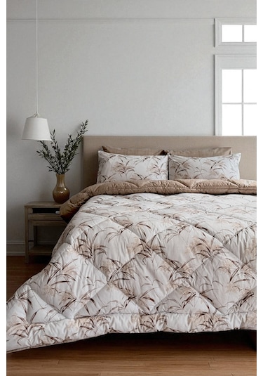 Alla Turca Çift Kişilik 4 Yastık Kılıflı Lastikli Çarşaflı Çift Taraflı Desenli Uyku Seti-natura Sütlü Kahve Sütlü Kahve