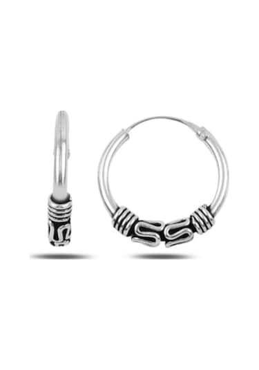 Brezza Lusso Jewelry 925 Ayar Girit Halka Gümüş Küpe 16 Mm
