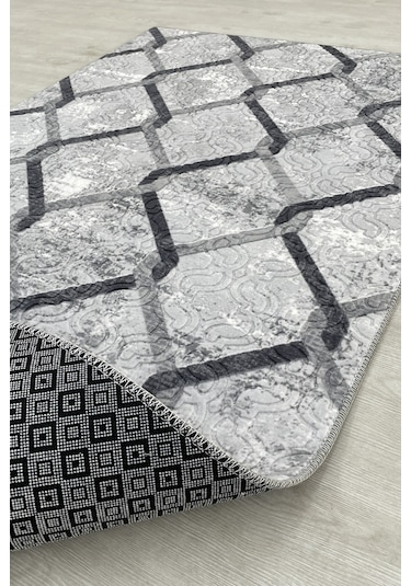 Lüle Halı Kaymaz Taban Yıkanabilir Yolluk Halı Lhsmrt602siy