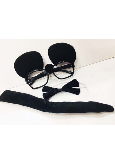 Parti Malzemeleri Mickey Mouse Gözlüğü Papyonu Kuyruğu Seti 001