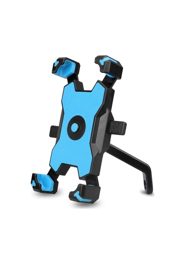 Wezone 360 Dönebilen Titreme Önleyici Bisiklet Ve Motosiklet Telefon Tutucu - Mavi Pla-02 Mavi