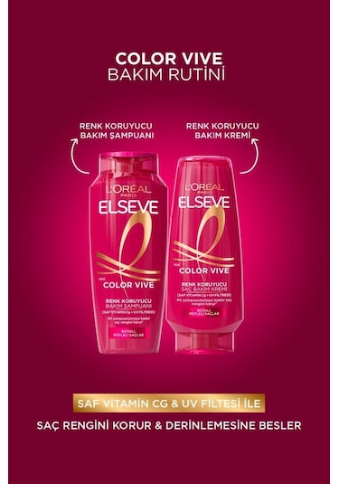 L'Oréal Paris Elseve Color Vive Renk Koruyucu Bakım Şampuanı 3 x 300 ML