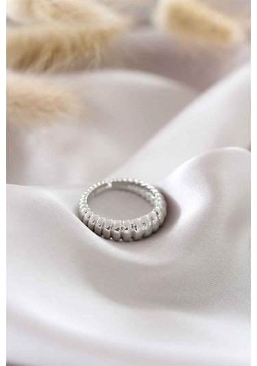 Gümüş Renk Ayarlamalı Burgu Kadın Yüzük - Tj-byk1504 Çok Renkli