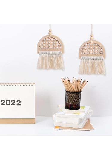 Homyl Kreş Odası Için Püsküllü Bambu Dokuma Duvar Asma Kolye