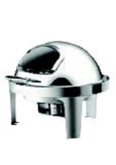 Deluxe Camlı Yuvarlak Rolltop Chafing Dish Elektrikli
