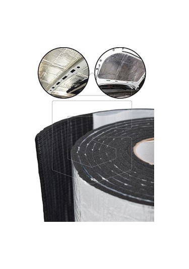 9 Mm X 60 Cm X 5 Mt Oto Yalıtım Malzemesi - Folyolu Isı Ses Yalıtım Süngeri - Alüminyum Takviyeli