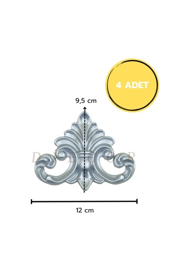 Diecor Dekoratif Boyanabilir Polimer Mobilya, Duvar Ve Tavan Motifi Gümüş 12 Cm Model:xa53