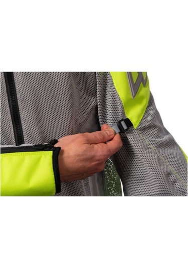 Icon Mesh Af Korumalı Motosiklet Montu Gri Sarı