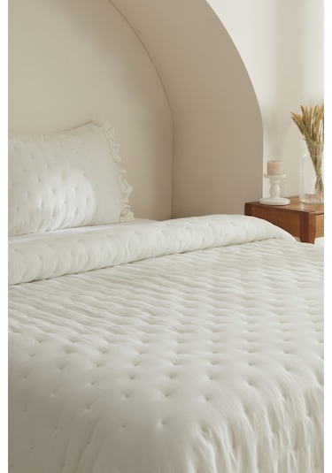 Karaca Home Aurora Çift Kişilik Yatak Örtüsü Seti Beyaz