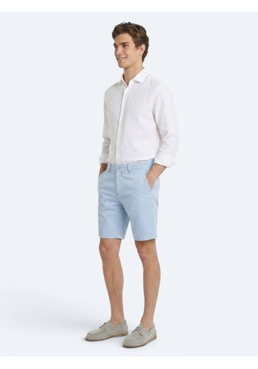 Kip Mavi Düz Kumaş Jogging Fit Casual Bermuda