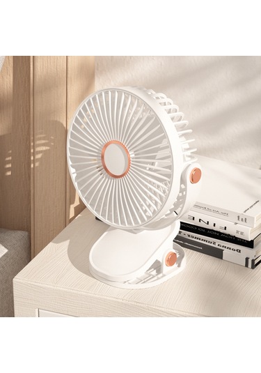 Atmosfer Işıklı 6 İnç Masaüstü Klipsli Vantilatör, 6 Hız, Usb Şarj Edilebilir Taşınabilir Vantilatör - Siyahımsı Yeşil Siyahımsı Yeşil