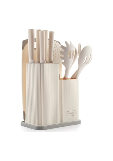 Schafer Forge Bıçak Ve Servis Seti 12 Parça-krem Siyah