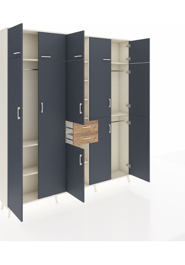 Arges Dolap 10 Raflı 2 Çekmeceli 3 Askılı 220x30x243 Aytaşı-antrasit/çam Antrasıt/atlas Çam Arges Dolap 10 Raflı 2 Çekmeceli 3 Askılı 220x30x243 Aytaşı-antrasit/çam Antrasıt/atlas Çam