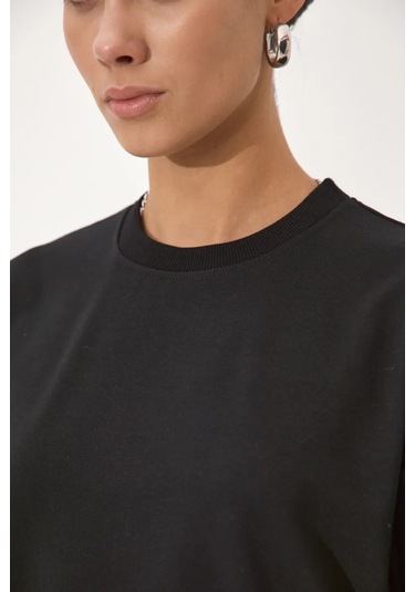 Ooo "elete" Yanları Yırtmaçlı Sweatshirt 277000201 Siyah