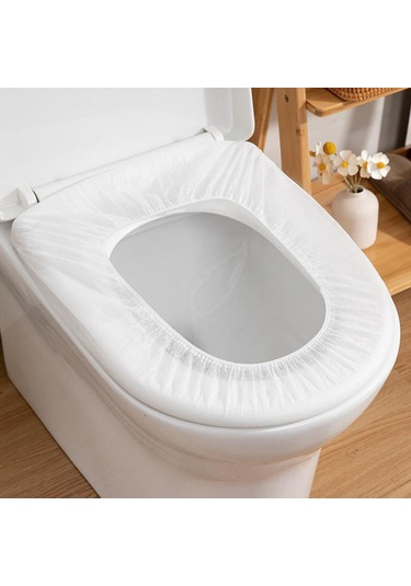 10 Adet Biyobozunur Tek Kullanımlık Klozet Kapağı Wc Tuvalet Mat Seyahat Kamp
