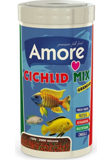 Cichlid Mix Granules 1000ml Karışık Malawi Ciklet Balık Yemi
