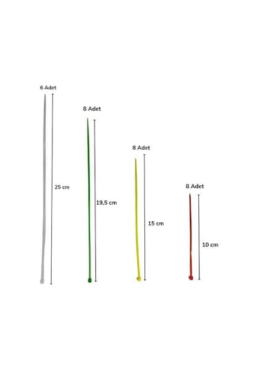 Buffer 30 Parça Plastik Kablo Kelepçe Seti Kablo Düzenleyici Bağlama Bantları