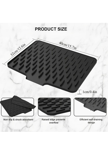 Trendooze 15.75x12.6 Gaojunshop01 Kaymaz Gri Isıya Dayanıklı Tezgah Altı Sünger Paspası Ev Dekorasyonu