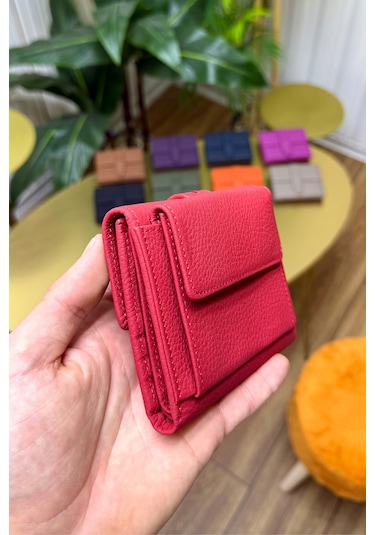 Lily Kırmızı Hakiki Deri Kadın Cüzdan Kibar Şık Ve Kullanışlı Kırmızı