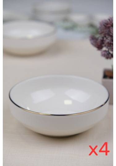 Tabak Evi Porselen Natura Çuha Altın Yaldız Kase 13,50cm 4 Lü Çok Renkli