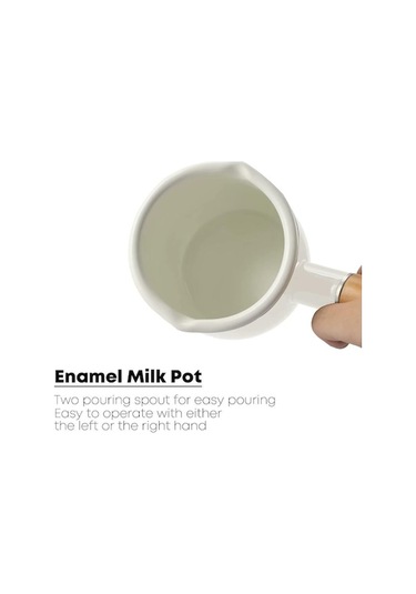 Novahub Huanfa 0.6qt Klasik Mini Emaye Süt Tenceresi Yalıtımlı Ahşap Saplı 2 Ağızlıklı Küçük Yemek Isıtıcı Şirin Sos Tenceresi Hf015 Beyaz Mor Mor