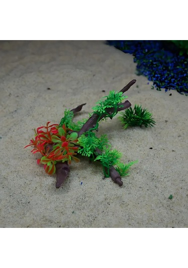 Dofolink Akvaryum Dekorasyonu: Plastik Süs Bitkili Simülasyon Dalı - Mağara Ve Orman Stili Akvaryum Gölgesi