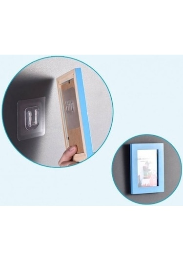 5 Li Set- Çift Taraflı Yapışkanlı Geçmeli Klips Eşya Sabitleme As