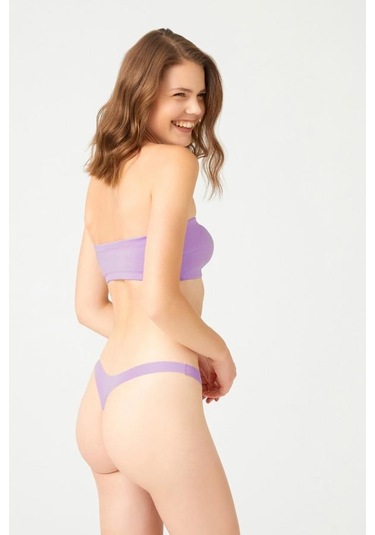 Lazer Kesim Kadın Tanga Külot 3'lü Paket-1 Renkli-1 Çok Renkli