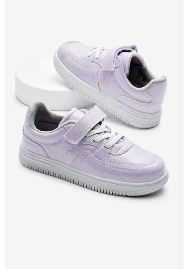 Termo Taban Cırtlı Lastik Bağcıklı Çocuk Unisex Lila Spor Ayakkabı Tbtmkd030 LILA