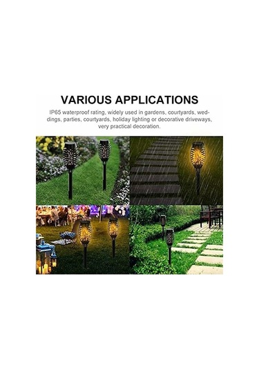 Gajeena Güneş Enerjili Alev Feneri, 4 Adet 12 Led Işıklı, Ip65 Su Geçirmez, Otomatik Aç-kapa, Bahçe, Çimen, Yol Dekorasyonu Için Alevli Güneş Feneri