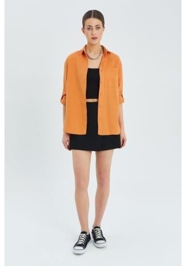 9942 Kadın Oxford Uzun Kol Basic Gömlek Şeftali Şeftali 9942 Kadın Oxford Uzun Kol Basic Gömlek Şeftali Şeftali