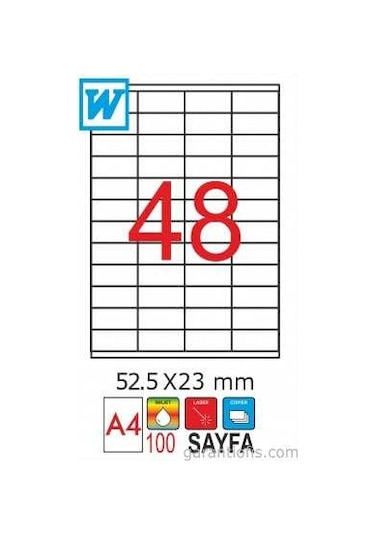 Goldmoon 2098 Laser A4 Sayfa Etiketi 52.5X23MM 100'lü Paket